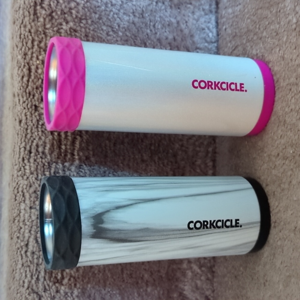 Corkcicle, bundle set of two slim can koozies.